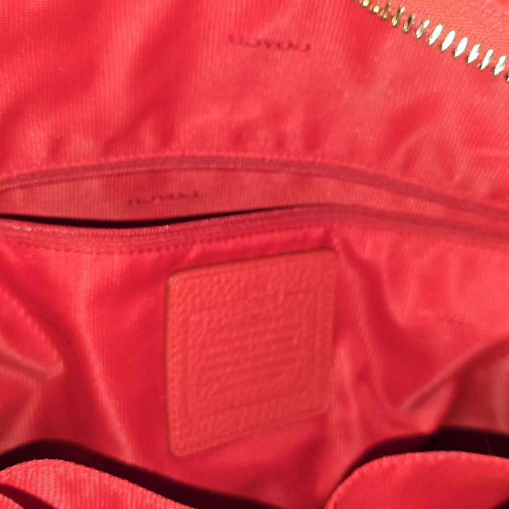 Coach Bold Red Leather Hobo Bag - Picture 8 of 13